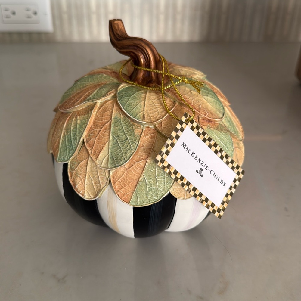 COPY - Mackenzie-Childs Autumn Striped Pumpkin